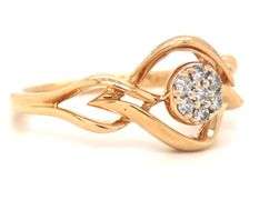 10kt Yellow gold round pave diamond Infinity ring