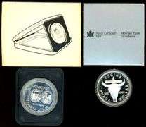 2 Canadian Proof Silver Dollars in Box: 1974 & 1982