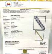 Splendid Brand New European 29.74CTW Emerald-Cut Blue Sapphire & 4.50CTW Diamond Bracelet in 14K Yel