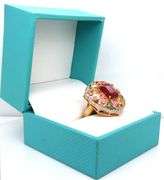 Fantastic 12.55CTS Emerald-Cut Ruby, 9.30CTW Multi-Colored Tourmaline & 2.80CTW Diamond Ring in 14K 