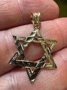 10k Yellow Gold Star of David Pendant