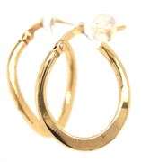 10kt Yellow gold flat hoop earrings