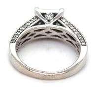 14kt White gold 1.25ctw Invisible set princess cut and round diamond engagement ring