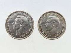 1942 & 1943 Australia Silver Florin, UNC