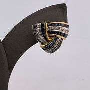 CERTIFIED 18K GOLD DIAMOND AND SAPPHIRE EARRINGS