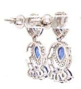 Sparkling 5.10CTW Kyanite & Diamond Dangle Earrings in Sterling Silver