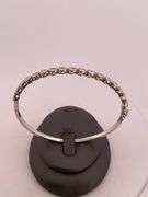 CERTIFIED 14K WHITE GOLD DIAMOND BANGLE BRACELET