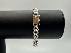 Sharp 18.3 Gram .925 Sterling Silver Plated Cuban Link Bracelet