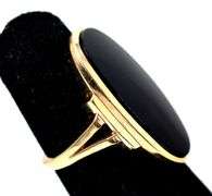 Timeless 10K Yellow Gold Black Onyx Gemstone Ring