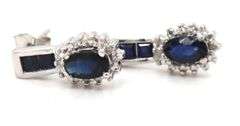 10kt White gold sapphire and diamond earrings