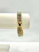 Yellow Gold Plated 3 Row Simulated Diamond Tennis Bracelet