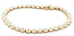 14kt Yellow gold 3.50ctw bezel set diamond bracelet
