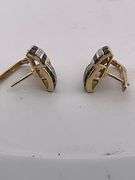 CERTIFIED 18K GOLD DIAMOND AND SAPPHIRE EARRINGS