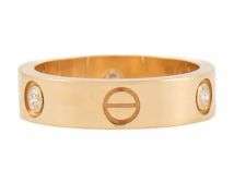 Cartier Classic 3 Diamonds Love Band Ring in 18K