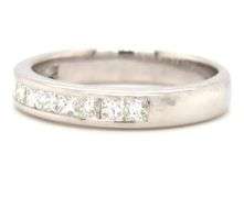 14kt White gold 0.40ctw princess cut channel set diamond band
