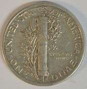 Very sharp 1942 over '1' Mercury Dime in AU