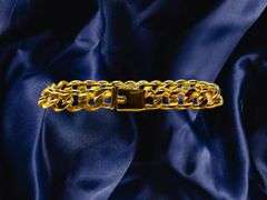 Strong 30 Gram 14 Kt Gold Plated Concave Cuban Link Bracelet
