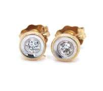 14kt Yellow gold 0.12ctw bezel set diamond stud