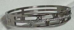 Stainless Steel Silver Color Roman Numeral Bracelet