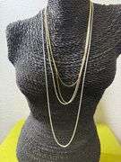 Sterling Silver Italian 925 Layered 4 Piece Chain Set 20", 22", 22" adjustable, 30" adjustable