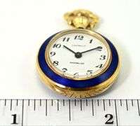 Wonderful 18K Pendant Watch with Enameling