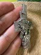 Rhodium Plated 925 Sterling Silver Jesus Christ Cross Baguette CZ Studded Pendant