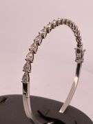 CERTIFIED 14K WHITE GOLD DIAMOND BANGLE BRACELET