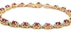 Nice 14K YG Ruby and Diamond Bracelet