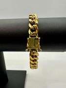 Huge 63.5 Gram 14 Kt Yellow Gold Plate Cuban Curb Link Bracelet