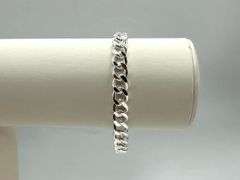Sharp  .925 Sterling Silver Plated Cuban Link Bracelet