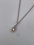 CERTIFIED BRAND NEW 14K WHITE CHAIN WITH DIAMOND PENDANT