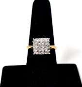 Sparkling 10K Yellow and White Gold Diamond Ring