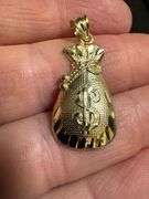 10k Yellow Gold Money Bag Pendant