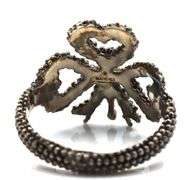 Gucci glass pearl heart ribbon ring