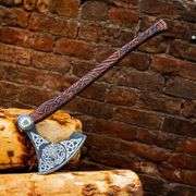 Hand-Forged Viking Axe Carbon Steel Bearded Blade