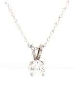 14kt White gold 0.30ct diamond solitaire pendant on chain