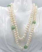 Pearl and Jade long necklace