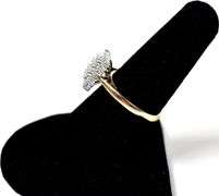 Sparkling 10K Yellow and White Gold Diamond Ring