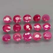 Heavy! 4.1mm! 15 piece set! 5.29ct Burmese Ruby set!