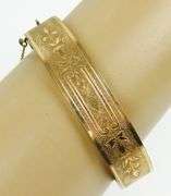 Antique Gold Filled Engraved Bangle Bracelet