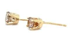 14kt Yellow gold 0.50ctw top light brown stud earrings