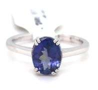 Darling Oval Shaped Brilliant Cut Tanzanite Ring in Sterling Silver