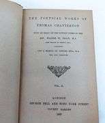 1883 Poetical Works of Chatterton w/Important Bookplate