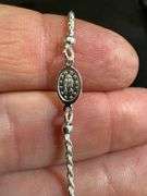 Sterling Silver 925 Italian Rosary Bracelet 7 Inch + 1 Inch Extension