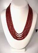 Beautiful Mined From The Earth 6 Strand 391 Cttw Natural Ruby  Necklace