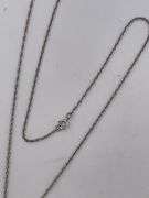 CERTIFIED BRAND NEW 14K WHITE CHAIN WITH DIAMOND PENDANT