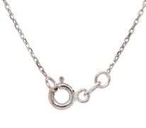 14k White Gold Brushed open Heart Pendant on Chain