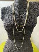 Sterling Silver Italian 925 Layered 4 Piece Chain Set 15", 20", 22", 30" (adjustable)