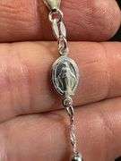 Italian 925 Sterling Silver Rosary 6.5" + 1" Extension Bracelet