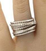David Yurman cross over diamond ring